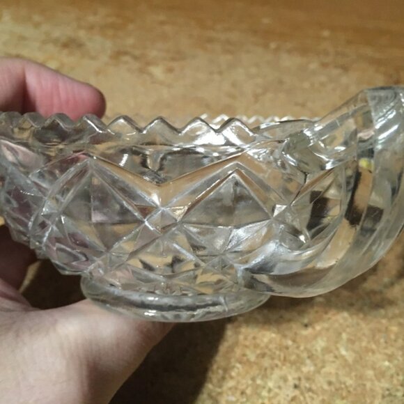 VINTAGE IMPERIAL GLASS CLEAR DIAMOND BLOCK CUP SUGAR BOWL 4.75" - Picture 4 of 6